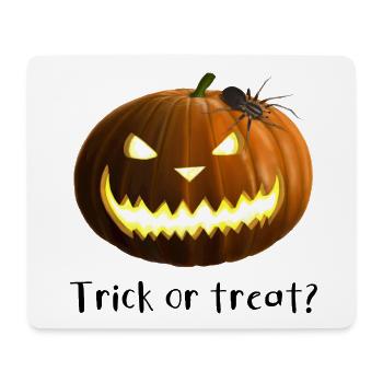 Trick or treat - Kürbis mit Spinne - Mousepad (Querformat) - Weiß - Vorne