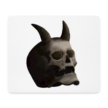 Dunkler Totenkopf mit Hörnern - Dämonenschädel - Mousepad (Querformat) - Weiß - Vorne