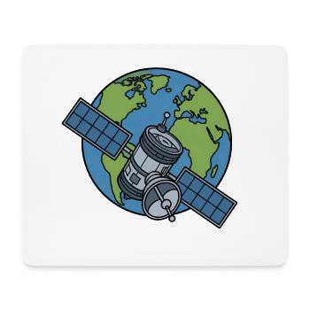 Satellit Orbit Erde Weltraum Sci-Fi Vektor Shirt - Mousepad (Querformat) - Weiß - Vorne