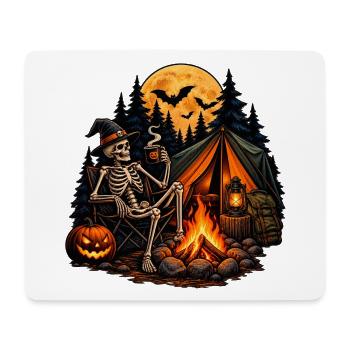 Skelett Camping: Gemütlich bis in die Knochen! - Mousepad (Querformat) - Weiß - Vorne
