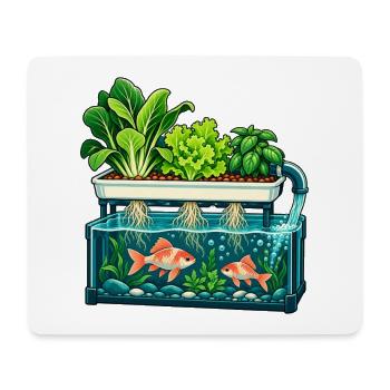 Fische unter einem lebendigen Garten - Mousepad (Querformat) - Weiß - Vorne
