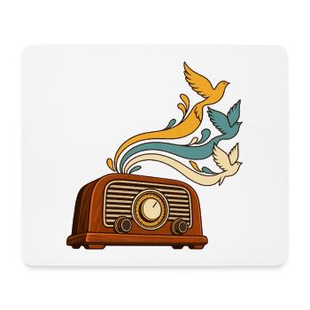 Radiowellen werden zu Vögeln - Mousepad (Querformat) - Weiß - Vorne