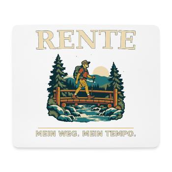 Rente Wandern: Mein Weg Mein Tempo - Mousepad (Querformat) - Weiß - Vorne