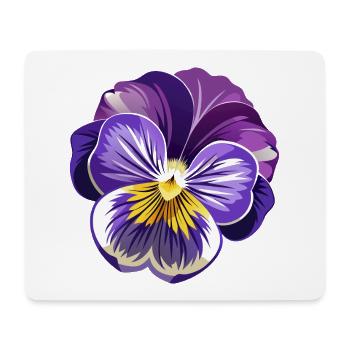 Stiefmütterchenblüte - Mousepad (Querformat) - Weiß - Vorne