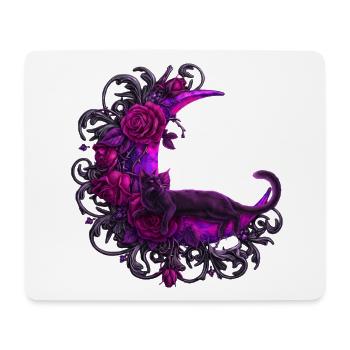 Mondrose Katze im violetten Mond - Mousepad (Querformat) - Weiß - Vorne
