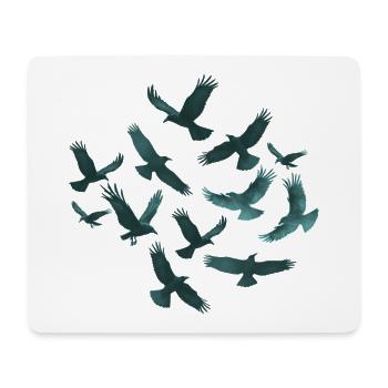 Teal Vogelflug Muster - Mousepad (Querformat) - Weiß - Vorne