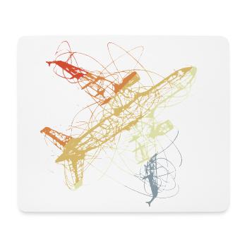 Flugzeug Skizze Vintage - Mousepad (Querformat) - Weiß - Vorne