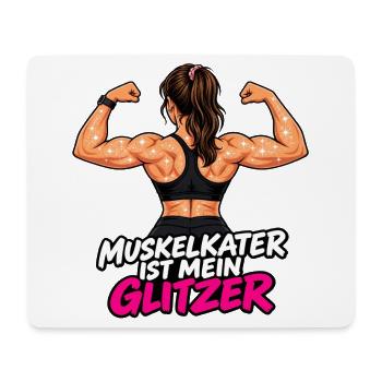 Muskelkater ist mein Glitzer -Damen Fitness Outfit - Mousepad (Querformat) - Weiß - Vorne