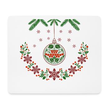Weihnachtskranz mit Vogelbeeren - Mousepad (Querformat) - Weiß - Vorne