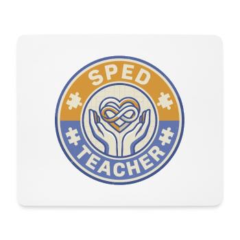 Vintage-SPED-Lehrer Infinity Heart Hands Abzeichen an - Mousepad (Querformat) - Weiß - Vorne
