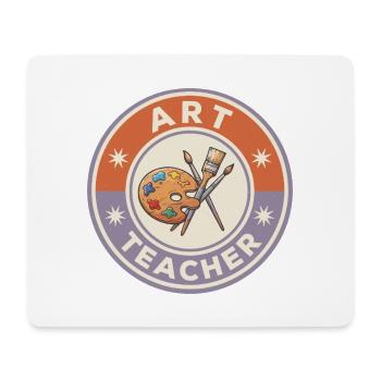 Vintage Kunstlehrer Farbpaletten-Pinsel Patch To - Mousepad (Querformat) - Weiß - Vorne