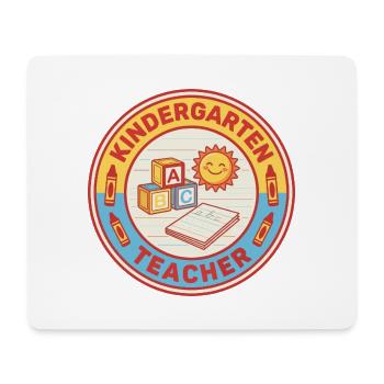 Vintage Kindergartenlehrerin ABC Blocks Sonnenabzeichen - Mousepad (Querformat) - Weiß - Vorne