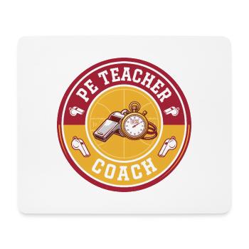 Vintage Sportlehrer-Trainerpfeife-Stoppuhr-Abzeichen - Mousepad (Querformat) - Weiß - Vorne