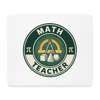 Vintage Mathematiklehrer-Gradmesser-Geometrie-Abzeichen oben - Mousepad (Querformat) - Weiß - Vorne