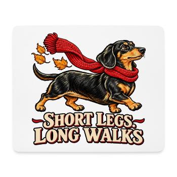 Short Legs Long Walks - Dackel mit Schal - Mousepad (Querformat) - Weiß - Vorne
