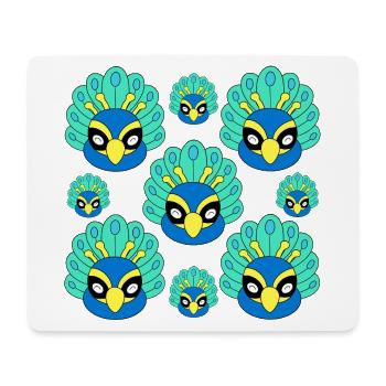 Süßes Pfauengesicht - Mousepad (Querformat) - Weiß - Vorne