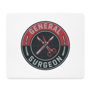 Vintage-Abzeichen der gekreuzten Skalpelle des Allgemeinchirurgen - Mousepad (Querformat) - Weiß - Vorne