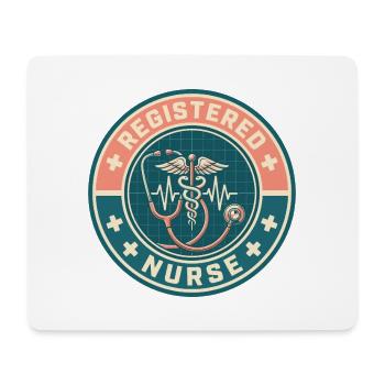 Stethoskop für Vintage Registered Nurse Caduceus Top - Mousepad (Querformat) - Weiß - Vorne