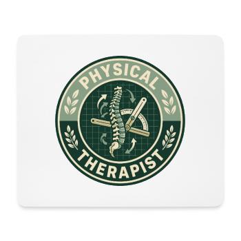 Vintage Physiotherapeut Wirbelsäulen-Goniometer-Abzeichen - Mousepad (Querformat) - Weiß - Vorne