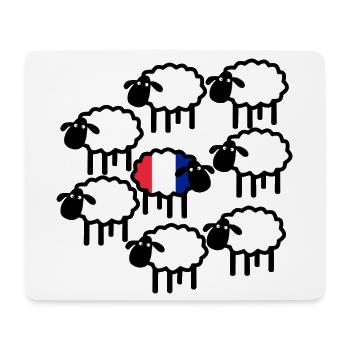 Einzelne französische Schafe | Pyrenäenlinien-Labor - Mousepad (Querformat) - Weiß - Vorne
