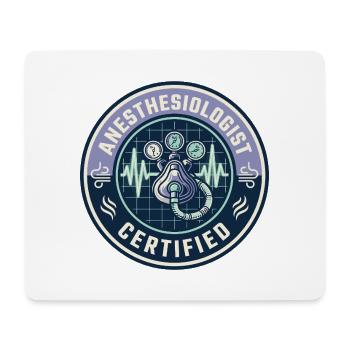 Vintage Anästhesisten-Atemkreislauf-Abzeichen - Mousepad (Querformat) - Weiß - Vorne