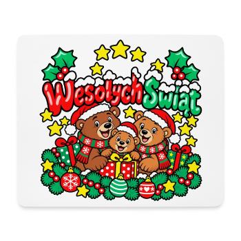 Frohe Weihnachten Teddybären - Mousepad (Querformat) - Weiß - Vorne