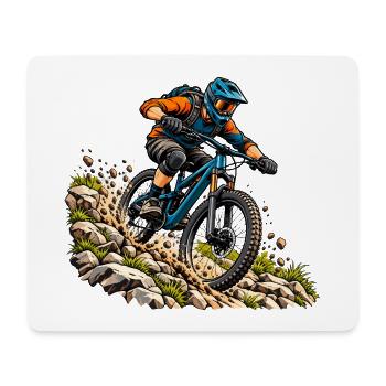 Mountainbike Abenteuer für MTB Fahrer - Mousepad (Querformat) - Weiß - Vorne