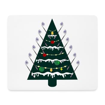 Weihnachtsbaum, Golfen Golfschläger - Mousepad (Querformat) - Weiß - Vorne