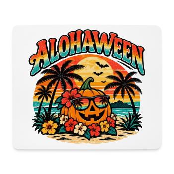 Alohaween Tropical Halloween – Lustiger Kürbis - Mousepad (Querformat) - Weiß - Vorne