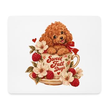 Sweet Fall Days Poodle - Mousepad (Querformat) - Weiß - Vorne