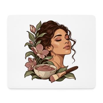 Botanisches Gesichtsritual - Mousepad (Querformat) - Weiß - Vorne