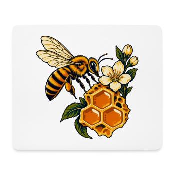 Honigbienen- und Wabenblüte - Mousepad (Querformat) - Weiß - Vorne