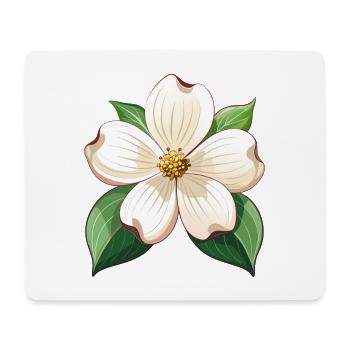 Hartriegelblume - Mousepad (Querformat) - Weiß - Vorne