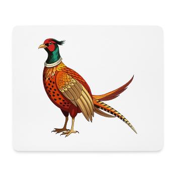 Stehender Fasan - Mousepad (Querformat) - Weiß - Vorne