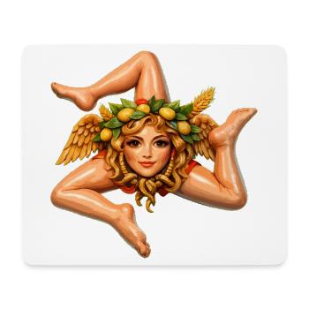 Sizilianische Trinacria - Mousepad (Querformat) - Weiß - Vorne