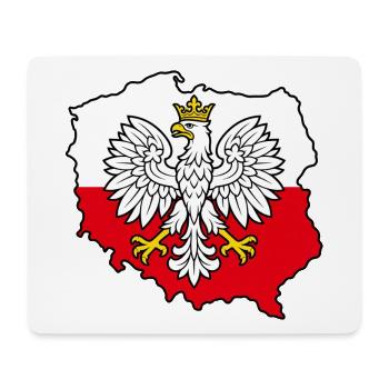 Polnischer Adler auf der zweifarbigen Karte Polens - Mousepad (Querformat) - Weiß - Vorne