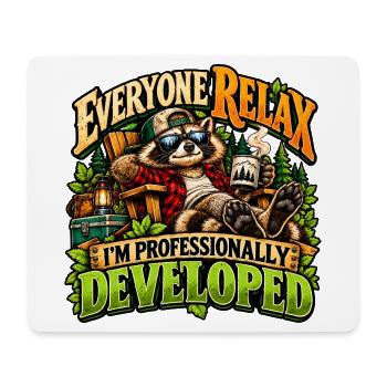 Professionell entwickelter Waschbär - Mousepad (Querformat) - Weiß - Vorne