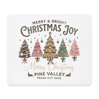 Merry Christmas Joy Tannenbaum Vintage Geschenk - Mousepad (Querformat) - Weiß - Vorne
