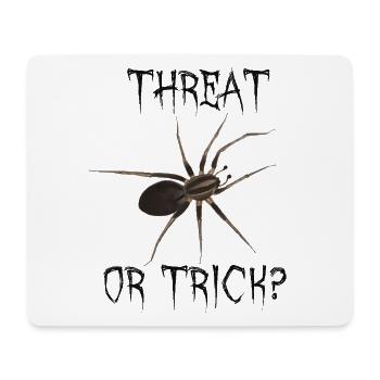 Threat or Trick - Spinne Halloween Wortspiel - Mousepad (Querformat) - Weiß - Vorne
