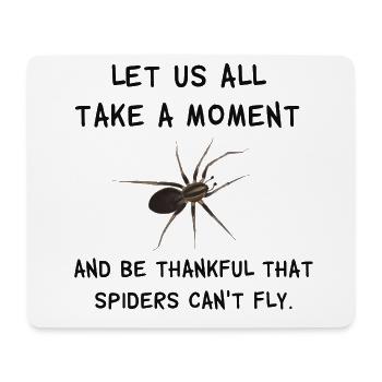 Thankful that spiders can't fly - Spinnen Spruch - Mousepad (Querformat) - Weiß - Vorne