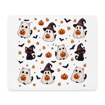 Cutes Halloween-Katzen-Muster - Mousepad (Querformat) - Weiß - Vorne