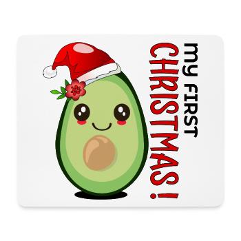 Mein erstes Weihnachten, Avocado Baby - Mousepad (Querformat) - Weiß - Vorne