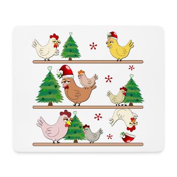 Weihnachten Hühnerstall Hühner - Mousepad (Querformat) - Weiß - Vorne