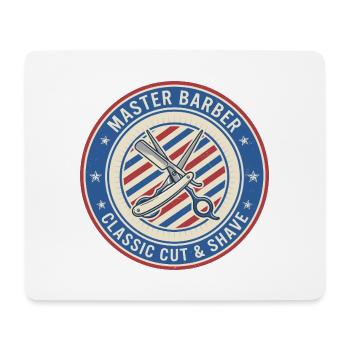 Master Barber Straight Razor Shears Badge Geschenk - Mousepad (Querformat) - Weiß - Vorne