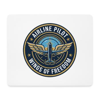 Airline Pilot Aviator Wings Horizon Badge Geschenk - Mousepad (Querformat) - Weiß - Vorne