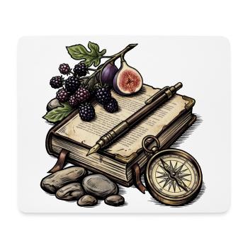 Botanisches Reisebuch - Mousepad (Querformat) - Weiß - Vorne