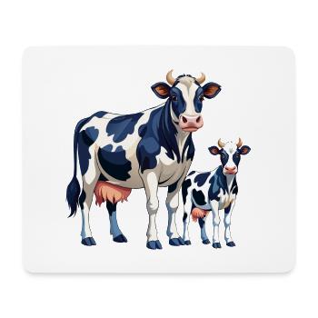 Holstein und Kälber Kuh - Mousepad (Querformat) - Weiß - Vorne