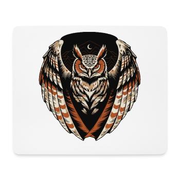 Eule Bergwappen - Mousepad (Querformat) - Weiß - Vorne