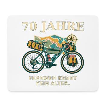 70 Jahre Fernweh Fahrrad - Mousepad (Querformat) - Weiß - Vorne