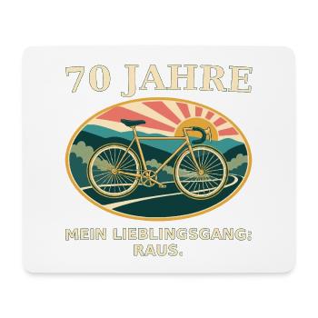 70 Jahre Lieblingsgang: Fahrrad-Retro - Mousepad (Querformat) - Weiß - Vorne